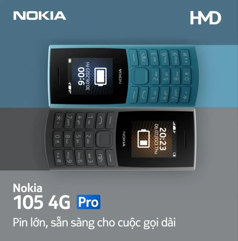 Nokia 105 4G Pro sở hữu thiết kế đặc trưng của hãng cùng chip Unisoc T107, bộ nhớ trong 128MB đáp ứng các nhu cầu sử dụng hàng ngày Sóng 2G sắp bị cắt, Nokia 4G nâng cấp theo người dùng: nhanh hơn, tiện lợi hơn.jpg