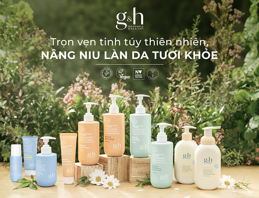 Bộ giải pháp chăm sóc làn da cho cả gia đình, kể cả bé sơ sinh của g&h. Amway Việt Nam ra mắt dòng sản phẩm chăm sóc cơ thể g&h mới.jpg