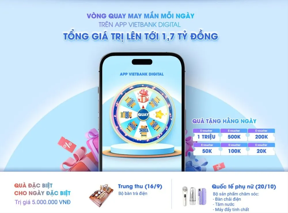 Vietbank ra mắt chương trình khuyến mãi ‘Quà tặng tiền tỷ - Chào thu hết ý’.jpg