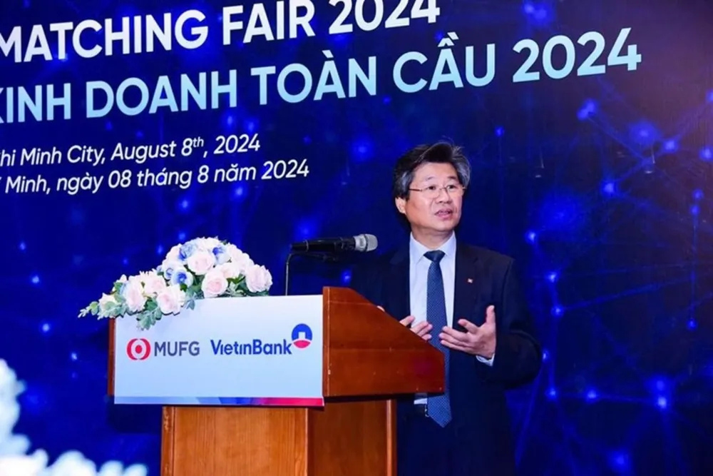 Ông Đỗ Nhất Hoàng - Cục trưởng Cục trưởng Cục Đầu tư Nước Ngoài (Bộ Kế hoạch & Đầu tư) đánh giá cao sáng kiến “Kết nối kinh doanh toàn cầu” của VietinBank và MUFG. VietinBank và MUFG ‘kết nối kinh doanh toàn cầu’ cho gần 100 doanh nghiệp trong và ngoài nước.jpg