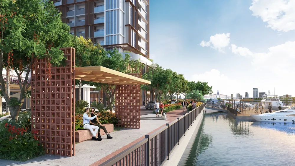 Căn hộ S3 sở hữu “riêng” một bến thủy ngay chân tòa tháp. Ảnh phối cảnh minh họa Sun Property. can-canh-nhung-dac-quyen-co-1-0-2-danh-tang-cu-dan-toa-thap-hang-nhat-quan-the-sun-symphony-residence-2.jpg