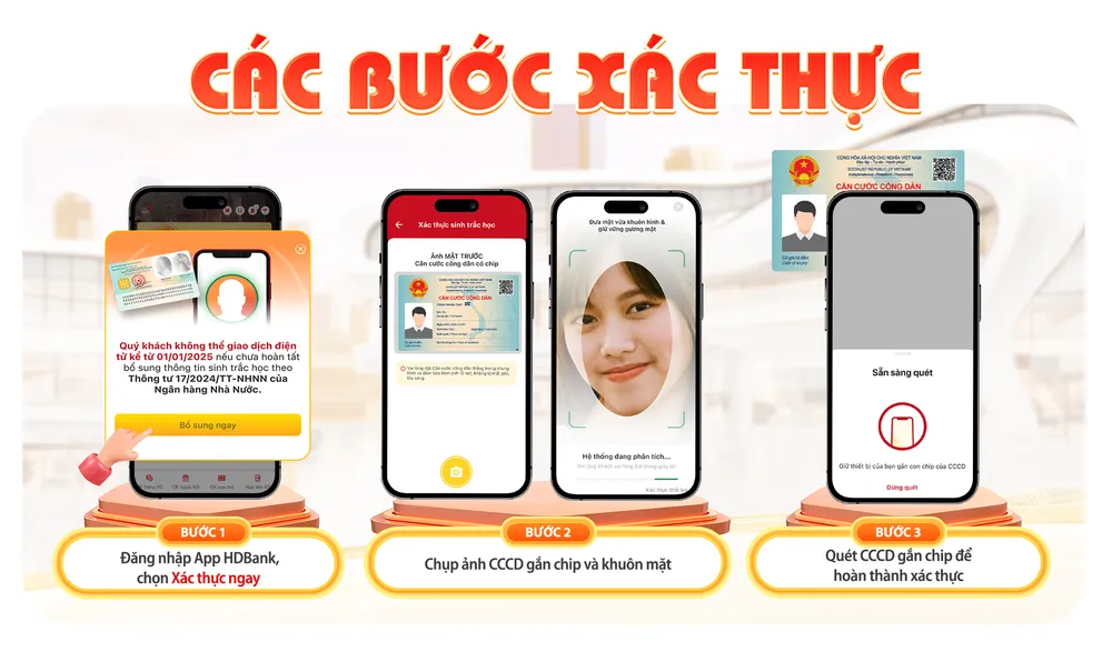 HDBank khuyến nghị khách hàng nhanh chóng bổ sung sinh trắc học, tránh gián đoạn giao dịch.jpg