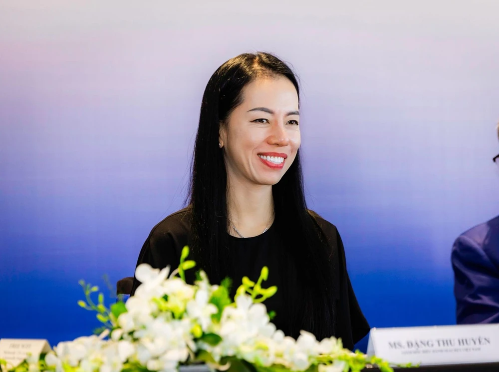 Bà Đặng Thu Huyền - Giám đốc điều hành Seacret Việt Nam bày tỏ hy vọng vào sự phát triển của hai thương hiệu. (Nguồn ảnh: Seacret Việt Nam) new-image-international-ky-hop-tac-chien-luoc-cung-seacret-viet-nam-3.jpg