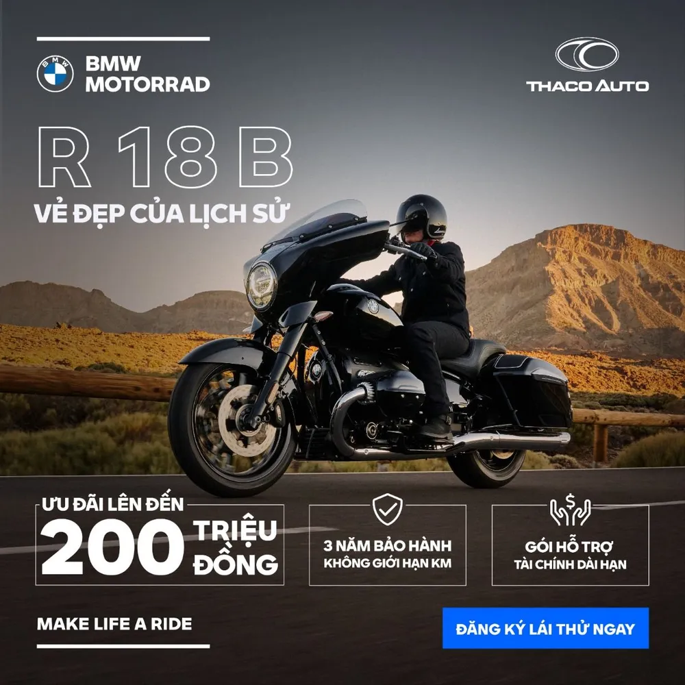 BMW R 18 - mẫu cruiser cao cấp, đầy phong cách của BMW Motorrad. Nâng tầm trải nghiệm với 6 dòng xe nổi bật từ Thaco Auto.jpg