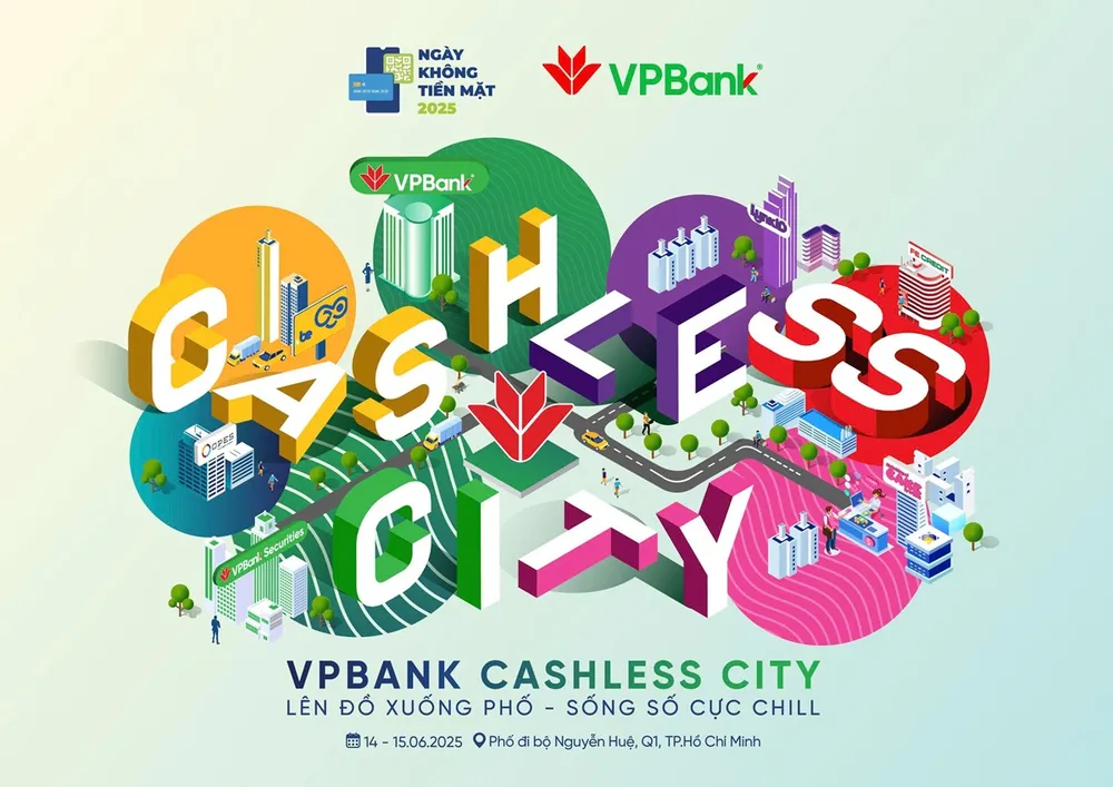 Mô hình gian hàng của VPBank tại “Ngày hội không tiền mặt 2025”. Mời ghé thăm gian hàng ‘VPBank Cashless City’ để rinh quà xịn, vé concert cực hot.jpg