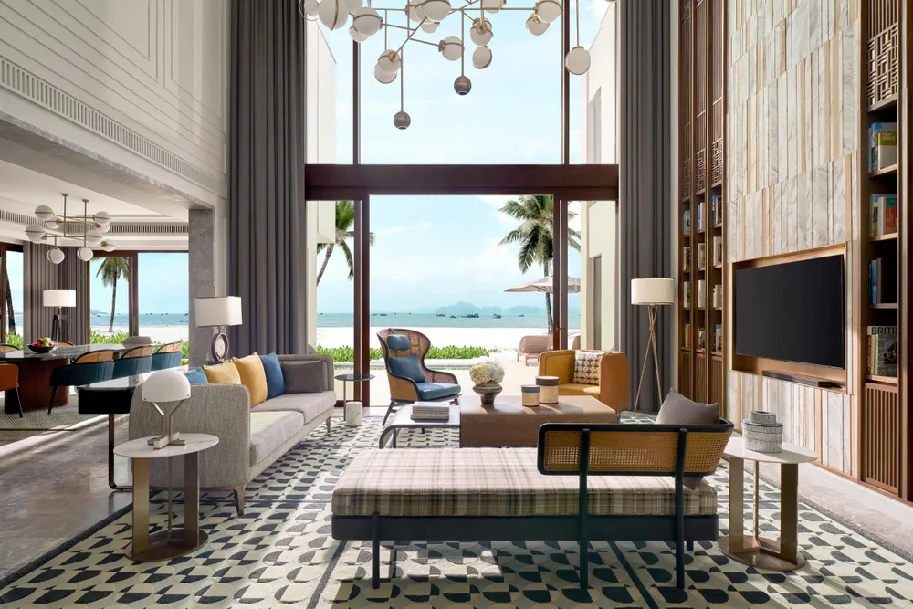 Tầm nhìn từ phòng khách biệt thự biển tại InterContinental Halong Bay Resort. intercontinental-halong-bay-resort-chinh-thuc-don-khach-3.jpg