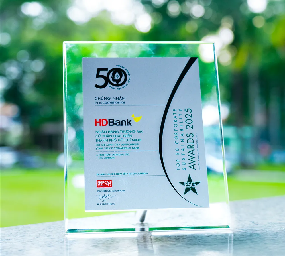 HDBank lần thứ ba liên tiếp được vinh danh trong Top 50 Doanh nghiệp Phát triển bền vững tiêu biểu Việt Nam. hdbank-ghi-dau-an-manh-me-voi-ba-giai-thuong-lon-trong-nuoc-va-quoc-te.png