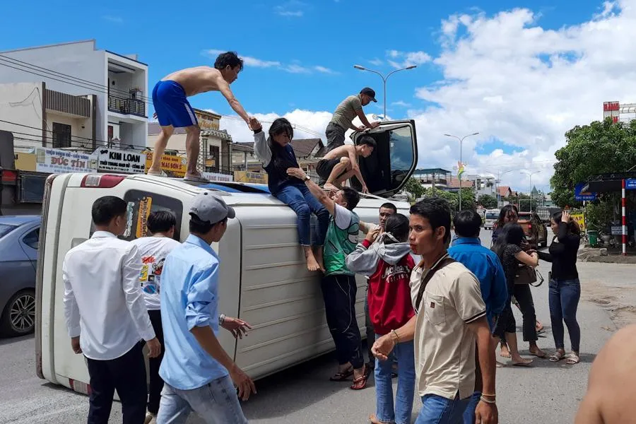 Hiện trường vụ tai nạn. Ảnh: ND Hiện trường vụ tai nạn. Ảnh: ND