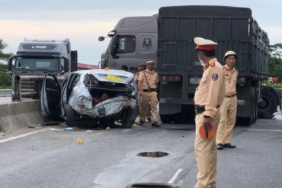 Hiện trường vụ tai nạn. Ảnh: ND Hiện trường vụ tai nạn. Ảnh: ND