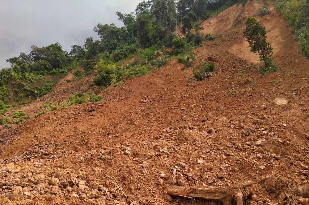 Hiện trường vụ sạt lở đất.