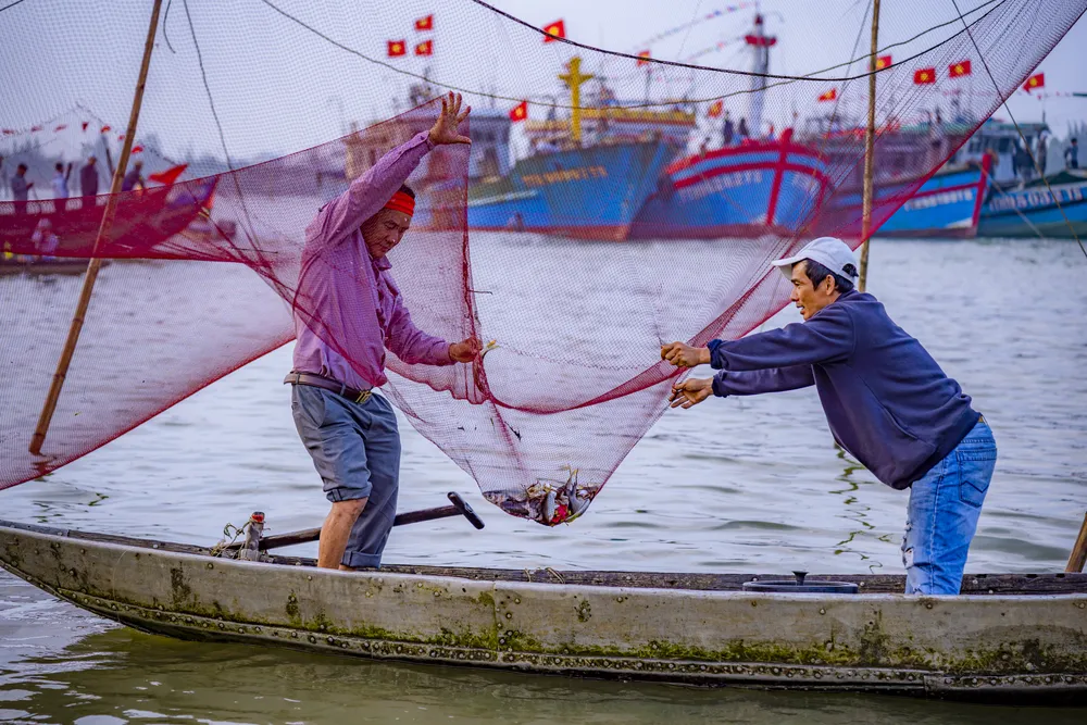 Tiếp theo là phần hội với hội đua ghe truyền thống và đoàn xuất quân đánh bắt vụ nam, vụ cá đầu năm của ngư dân vùng biển. Tiếp theo là phần hội với hội đua ghe truyền thống và đoàn xuất quân đánh bắt vụ nam, vụ cá đầu năm của ngư dân vùng biển.