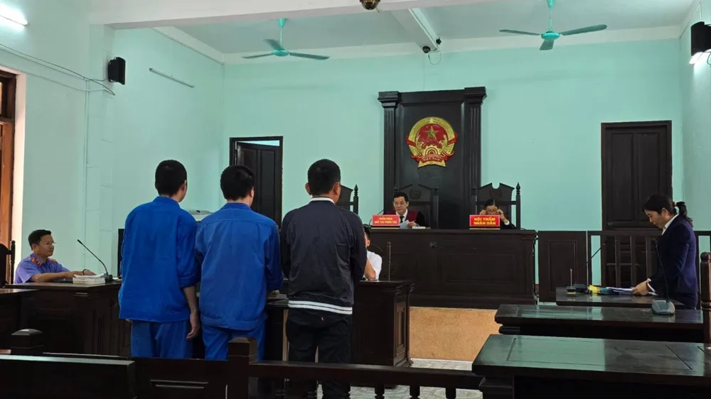 Các bị cáo tại tòa. Ảnh: NM mua bán thận