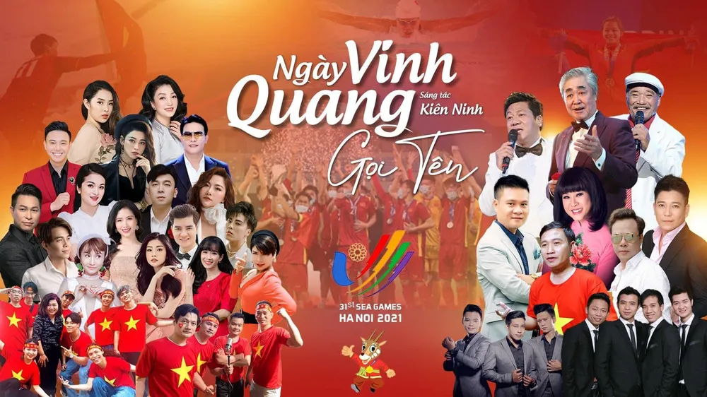 Ca khúc "Ngày vinh quang gọi tên" của nhạc sĩ Kiên Ninh với sự tham gia của hơn 50 nghệ sĩ Bắc- Nam. Ảnh: FBNV. Ca khúc "Ngày vinh quang gọi tên" của nhạc sĩ Kiên Ninh với sự tham gia của hơn 50 nghệ sĩ Bắc- Nam. Ảnh: FBNV.