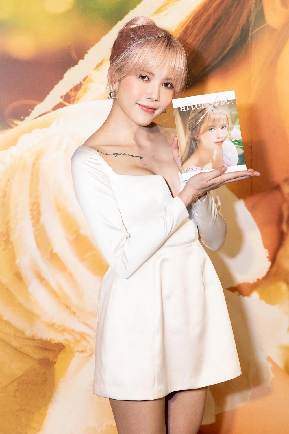 Thiều bảo Trâm tại buổi giới thiệu mini album đầu tay "after YOU". Ảnh: NVCC.