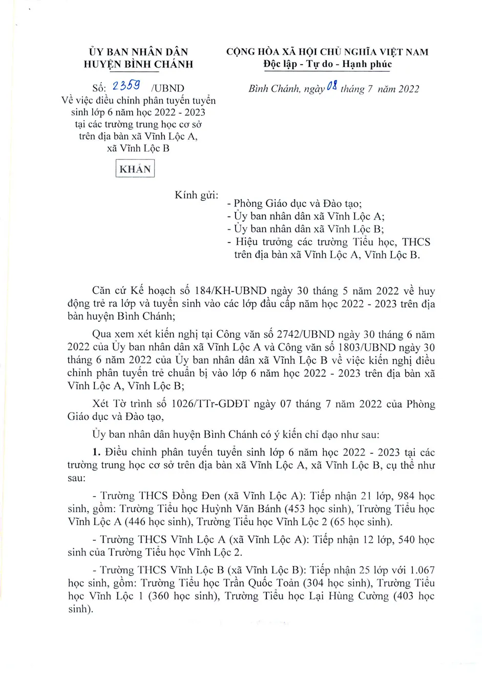 Bình Chánh: Các trường THCS tại xã Vĩnh Lộc A quá tải học sinh lớp 6 ảnh 4
