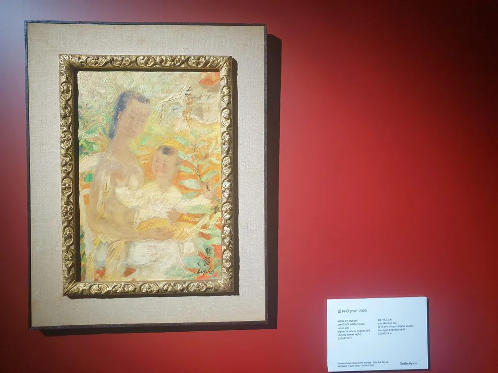 Tranh &quot;Mẹ và con&quot; của hoạ sĩ Lê Phổ (1907 - 2001). Ảnh: VĂN HÀ.