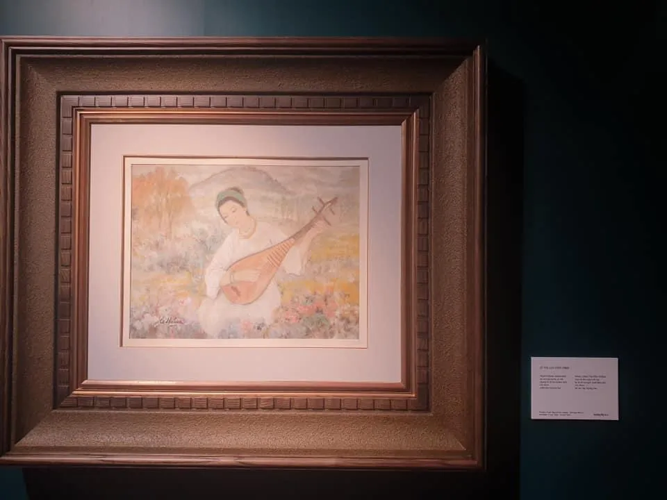 Tranh &quot;Nhạc công truyền thống&quot; của Lê Thị Lựu (1911 - 1988). Ảnh: VĂN HÀ.