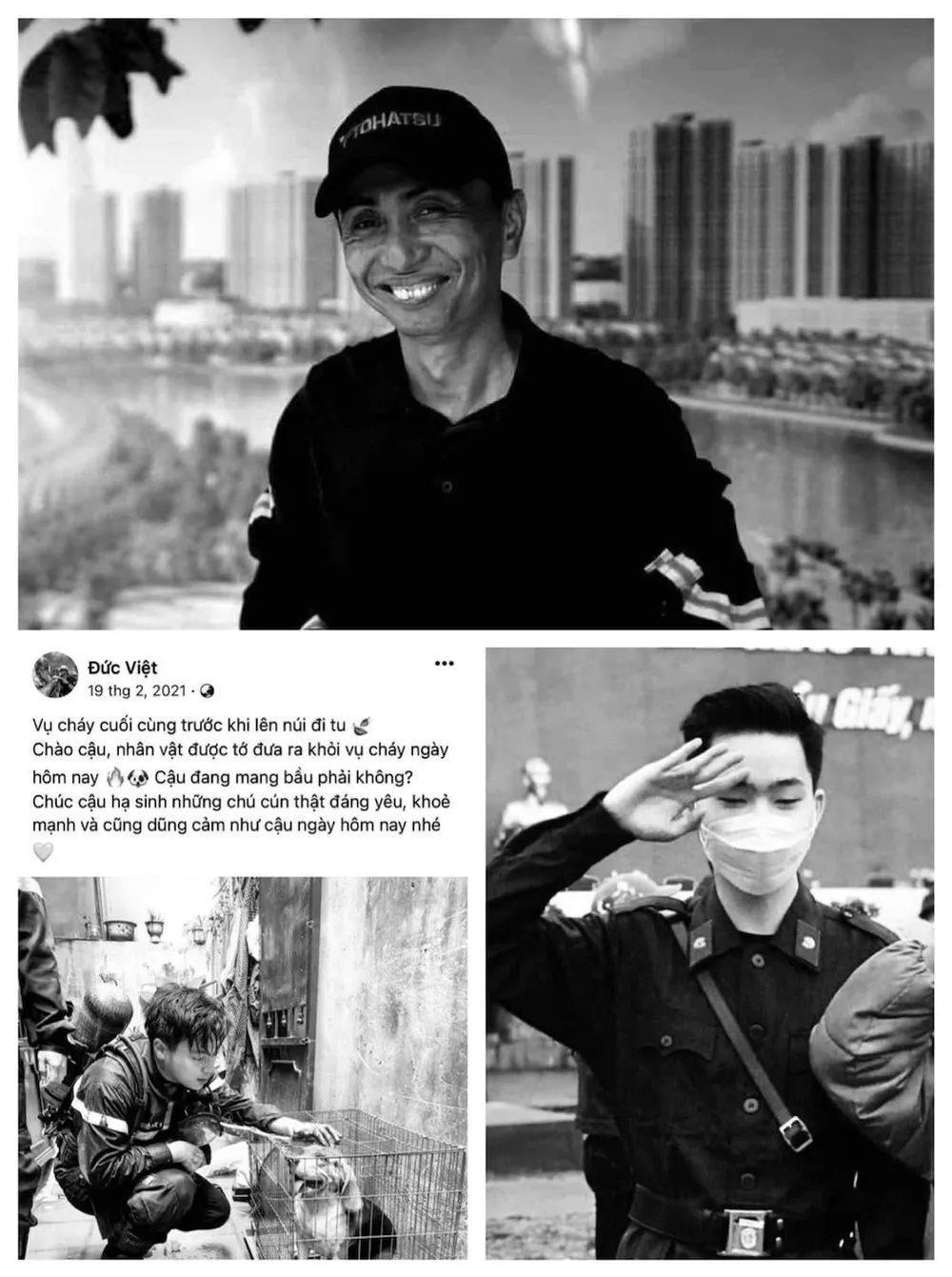 Hình ảnh ba chiến sĩ cảnh sát phòng cháy chữa cháy đã hi sinh trong quá trình thực hiện nhiệm vụ dập tắt đám cháy tại quán karaoke trên đường Quan Hoa (Hà Nội). Ảnh: TL.