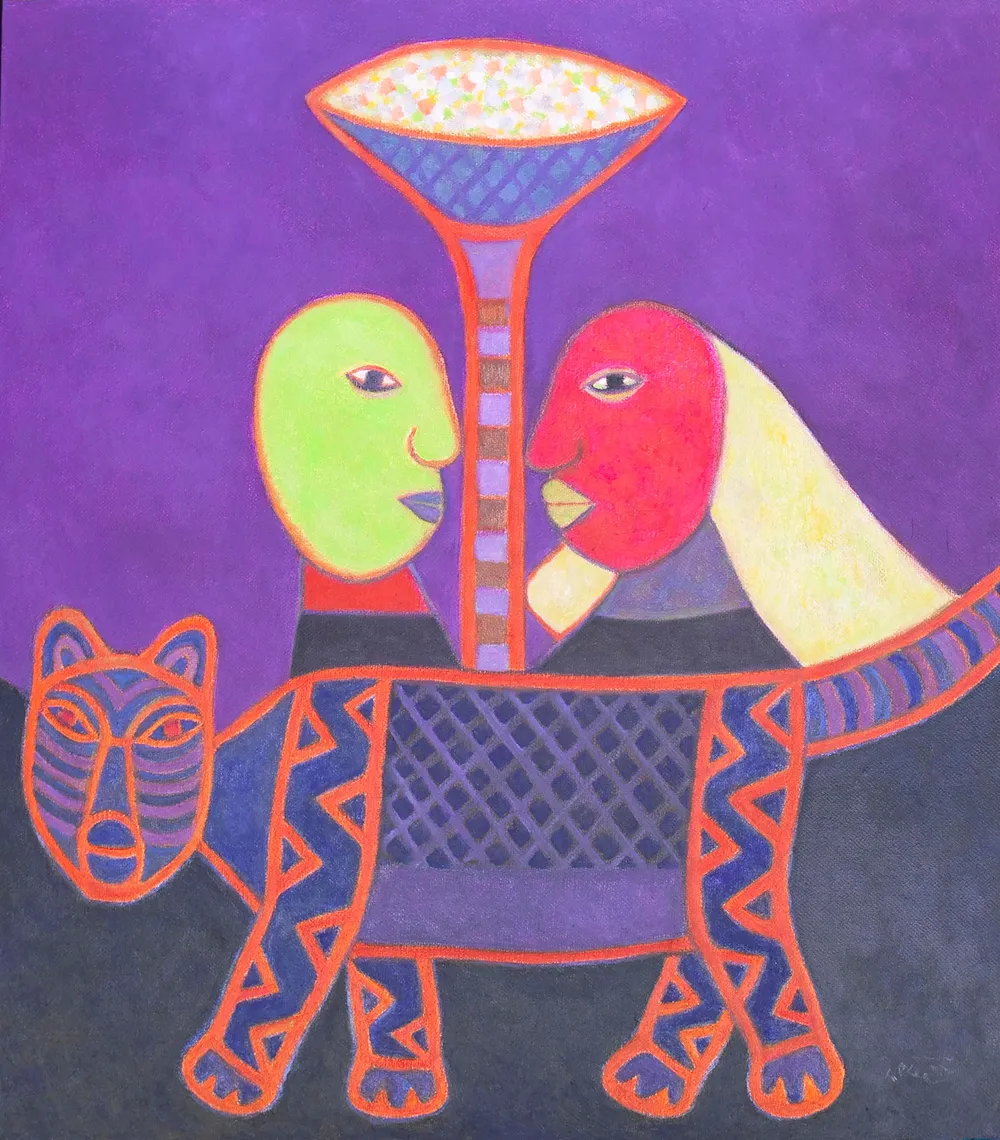 Tác phẩm "Dần phụ tử", Hoàng Phượng Vỹ vẽ cha và chính mình Tác phẩm "Dần phụ tử", Hoàng Phượng Vỹ vẽ cha và chính mình