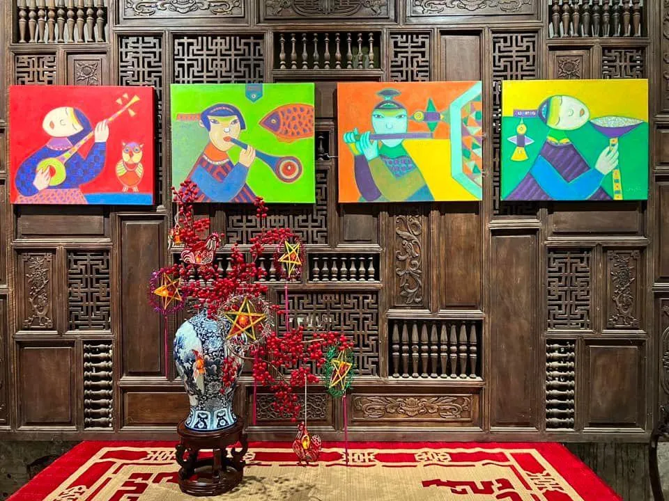 Một góc tại triển lãm "Miên thu" của hoạ sĩ Hoàng Phượng Vỹ Một góc tại triển lãm "Miên thu" của hoạ sĩ Hoàng Phượng Vỹ