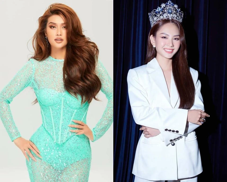 Hoa hậu Thiên Ân và Hoa hậu Mai Phương. Ảnh: FBNV