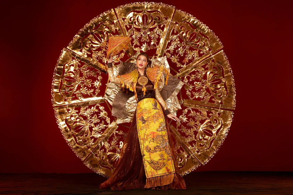 Đoàn Thiên Ân trong trang phục dân tộc tại Miss Grand International. Ảnh: FBNV
