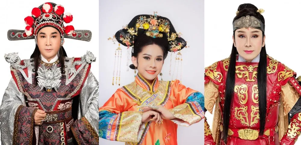 Từ trái sang: NSƯT Kim Tử Long, Bình Tinh, NSƯT Vũ Luân. Ảnh: NSCC