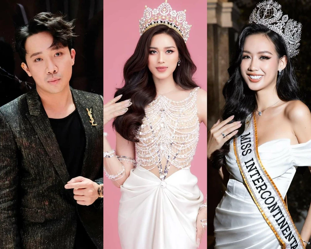 Từ trái sang: MC Trấn Thành, Hoa hậu Đỗ Thị Hà và Lê Nguyễn Bảo Ngọc. Ảnh: NSCC