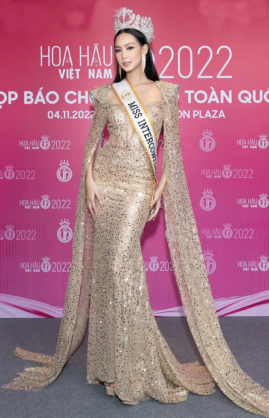 Hoa hậu Liên lục địa 2022 Lê Nguyễn Bảo Ngọc làm giám khảo cuộc thi Hoa hậu Việt Nam 2022. Ảnh: FBNV