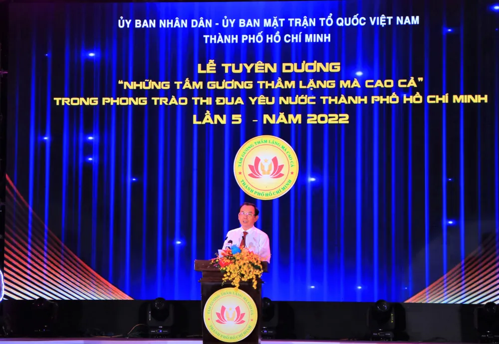 Ông Nguyễn Văn Nên, Bí thư thành uỷ TP.HCM phát biểu tại buổi lễ.