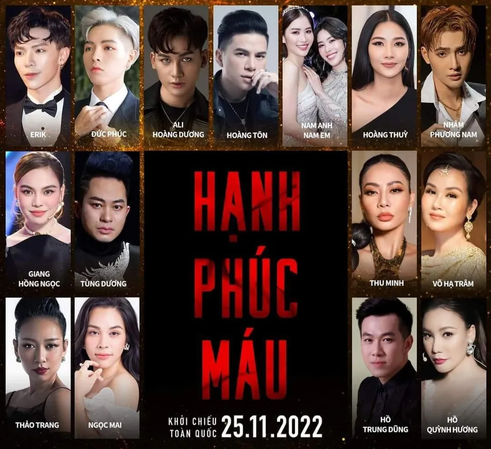 16 nghệ sĩ sẽ ra mắt 15 MV cùng tên &quot;Hạnh phúc máu&quot; vào cùng ngày 15-11. Ảnh: MXH