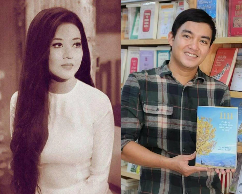 Cố nghệ sĩ Thanh Nga và tác giả Trần Đặng Đăng Khoa. Ảnh: TL,FBNV