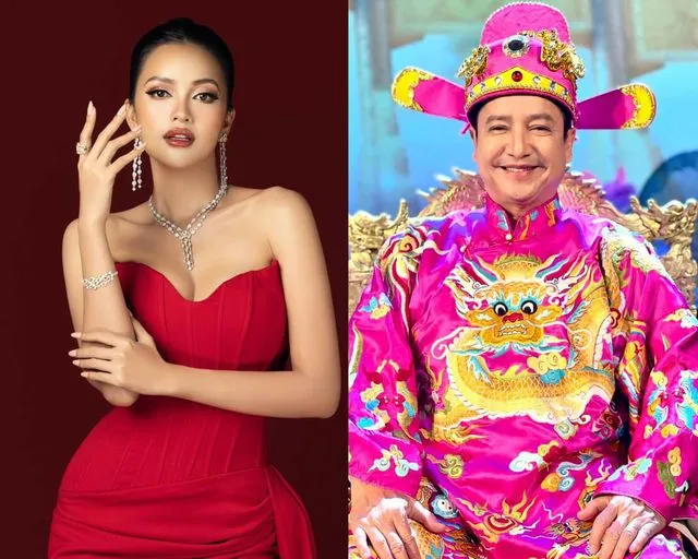 Hoa hậu Ngọc Châu và NSƯT Chí Trung. Ảnh: FBNV