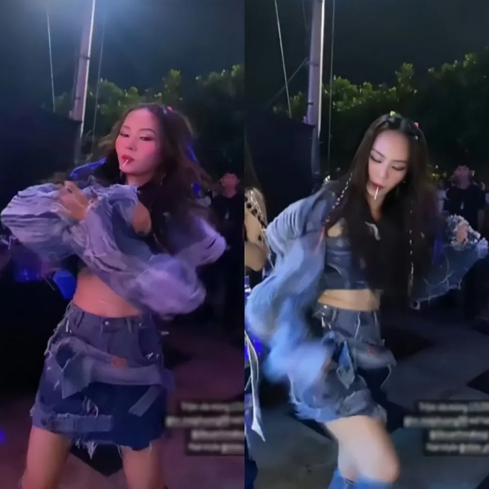 Hình ảnh Hoa hậu Mai Phương ngậm kẹo, nhảy múa trên phố gây tranh cãi. Ảnh: Chụp màn hình Hình ảnh Hoa hậu Mai Phương ngậm kẹo, nhảy múa trên phố gây tranh cãi. Ảnh: Chụp màn hình