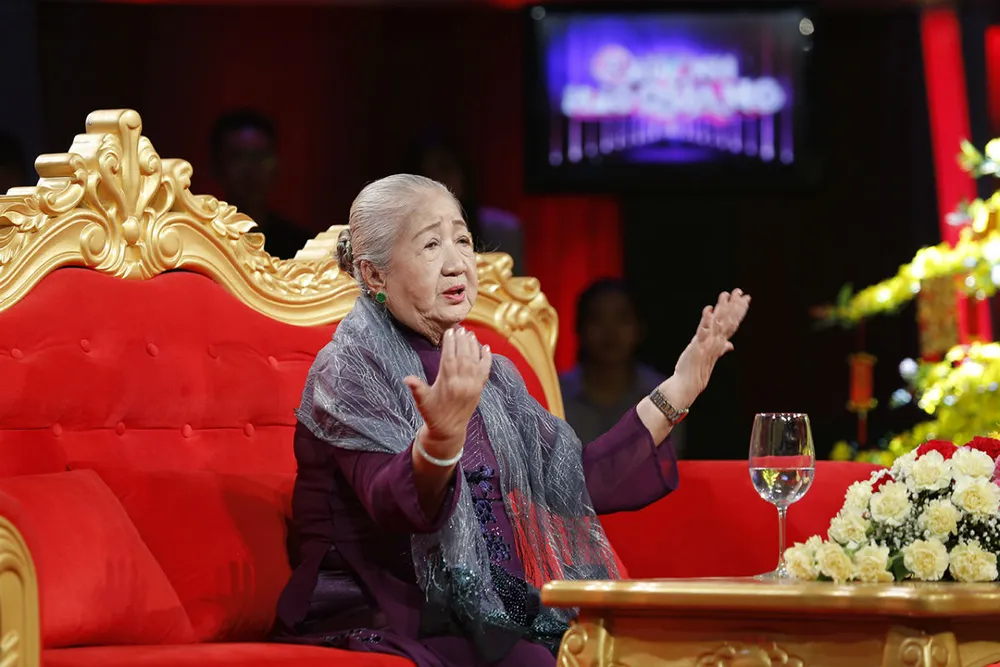 Nghệ sĩ Thiên Kim trong chương trình &quot;Sau ánh hào quang&quot; năm 2018. Ảnh: NSX