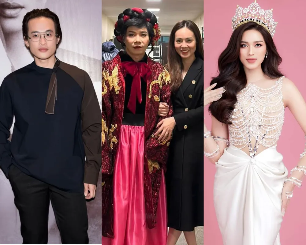 Từ trái sang: Hà Anh Tuấn, Công Lý cùng bà xã và Hoa hậu Đỗ Thị Hà. Ảnh: FBNV