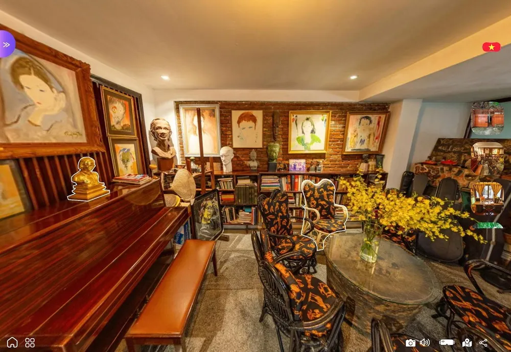 Không gian phòng khách của ngôi nhà khi tham quan trực tuyến Không gian phòng khách của ngôi nhà khi tham quan trực tuyến