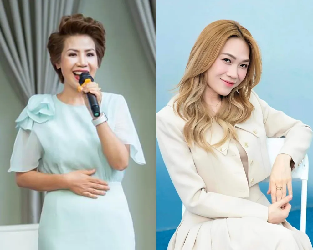 Từ trái sang: NSUT Hồng Vy, ca sĩ Mỹ Tâm. Ảnh: FBNV