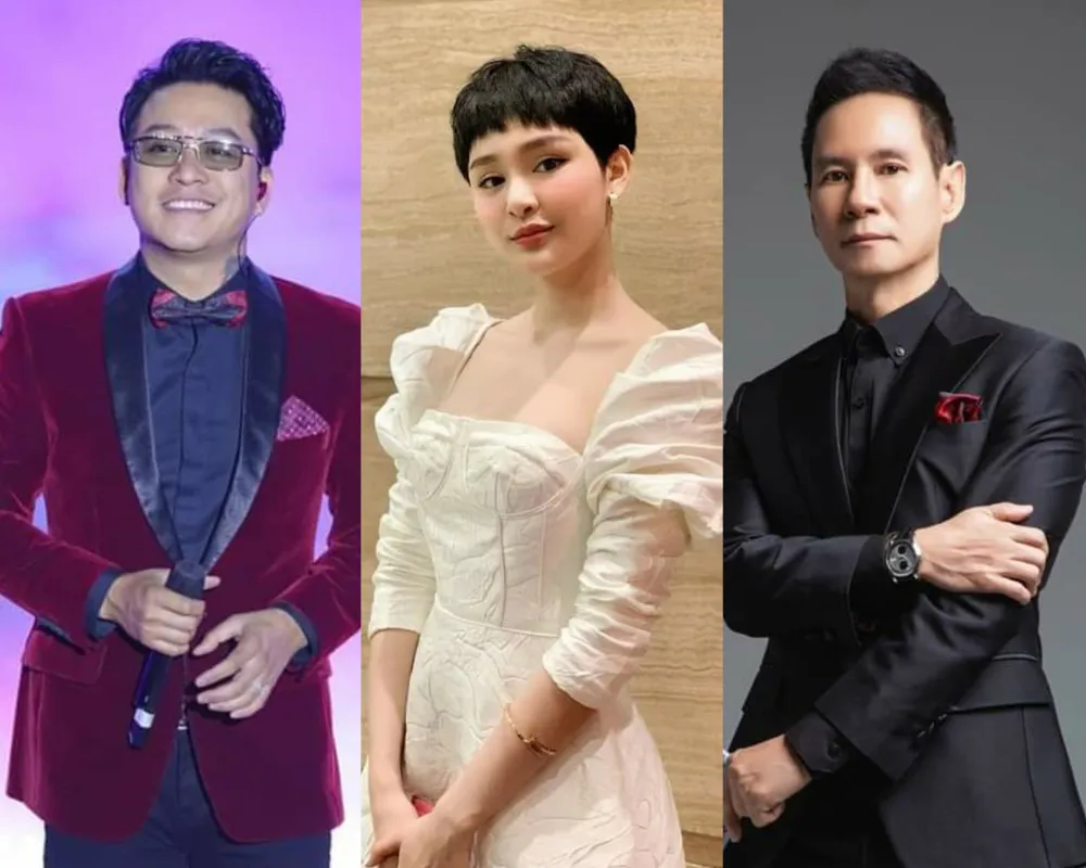 Từ trái sang: Ca sĩ Tuấn Hưng, Hiền Hồ và Lý Hải. Ảnh: FBNV