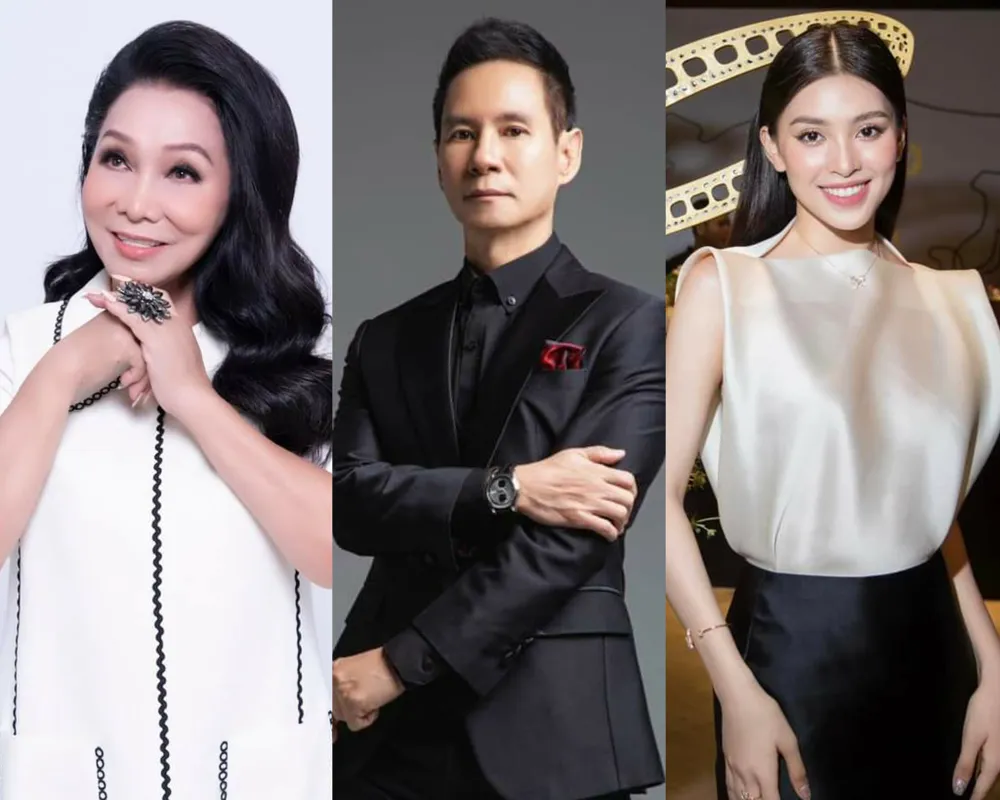 Từ trái sang: NSND Bạch Tuyết, Lý Hải và Hoa hậu Tiểu Vy. Ảnh: FBNV