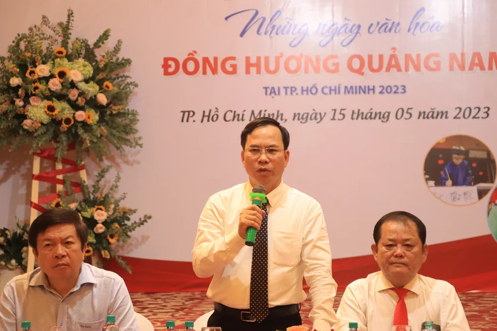 Ông Nguyễn Thanh Hồng, Giám đốc Sở VH, TT&amp;DL Quảng Nam phát biểu tại họp báo. Ảnh: HÀ NGUYỄN