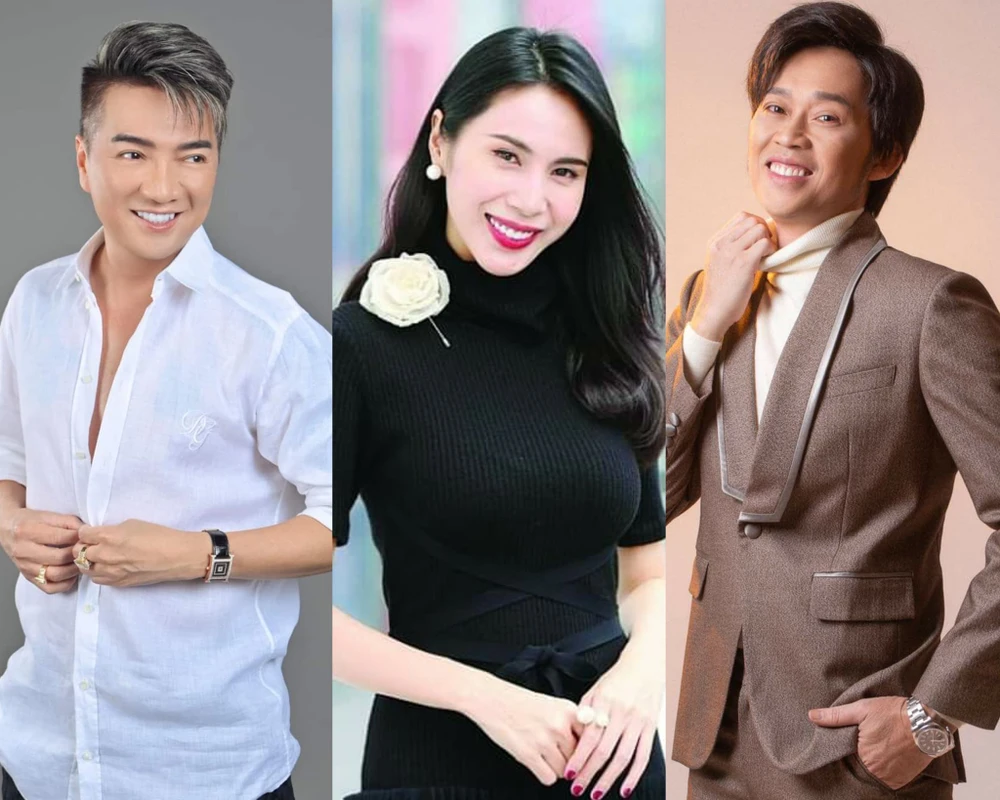 Từ trái sang: Đàm Vĩnh Hưng, Thủy Tiên và NSƯT Hoài Linh. Ảnh: FBNV