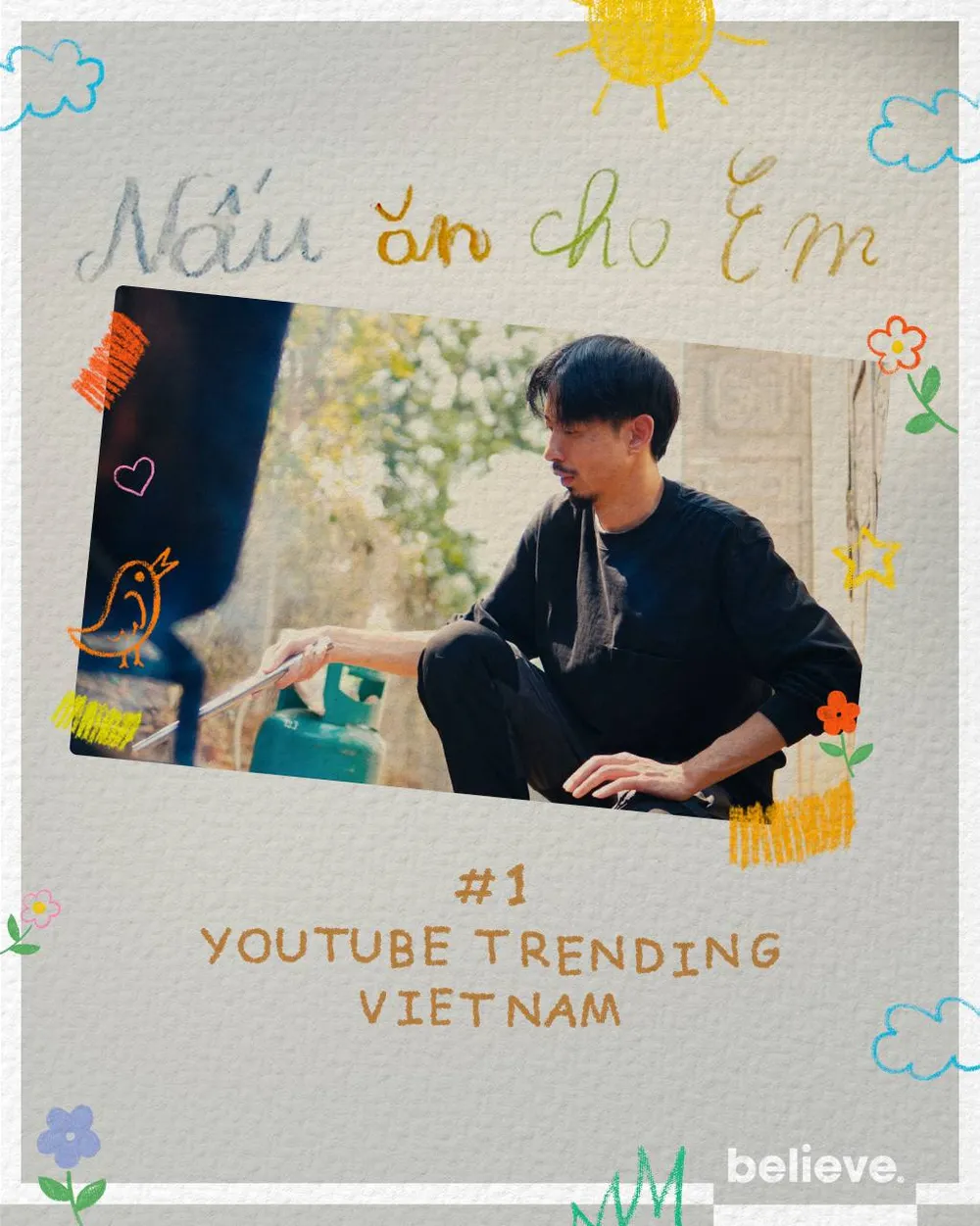 MV "Nấu ăn cho em" đạt top 1 trending Youtube sau 4 ngày ra mắt. Ảnh: NSCC MV "Nấu ăn cho em" đạt top 1 trending Youtube sau 4 ngày ra mắt. Ảnh: NSCC