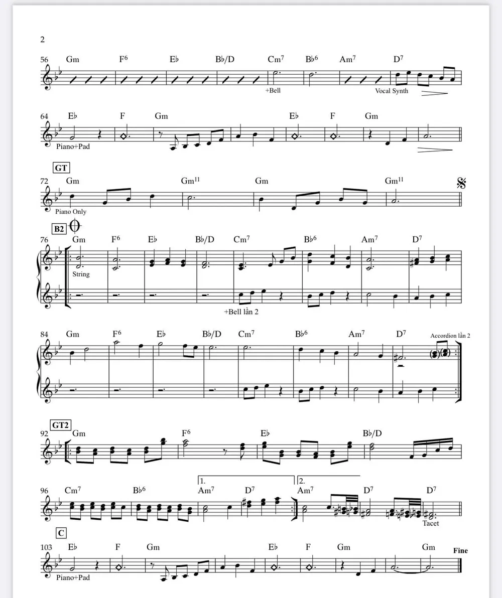 Tổng Phổ &quot;Cô ấy của anh ấy&quot; do Kai Đinh viết. Ảnh: NSCC