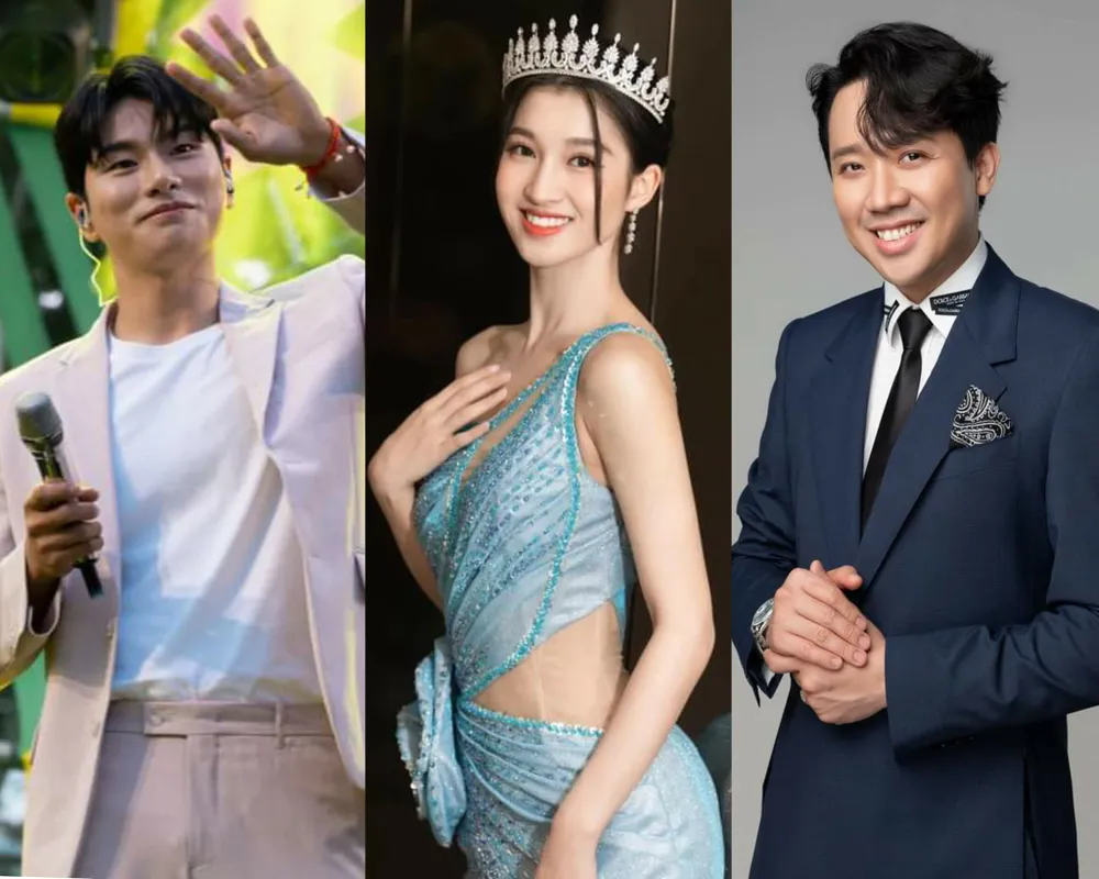 Từ trái sang: Diễn viên Lee Yi Kyung, Á hậu Phương Nhi và Trấn Thành. Ảnh: FBNV