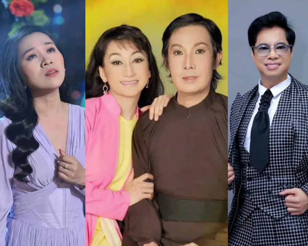 Từ trái sang: Hồng Phương, NSƯT Thanh Thanh Tâm, cố NSƯT Vũ Linh và Ngọc Sơn. Ảnh: FBNV