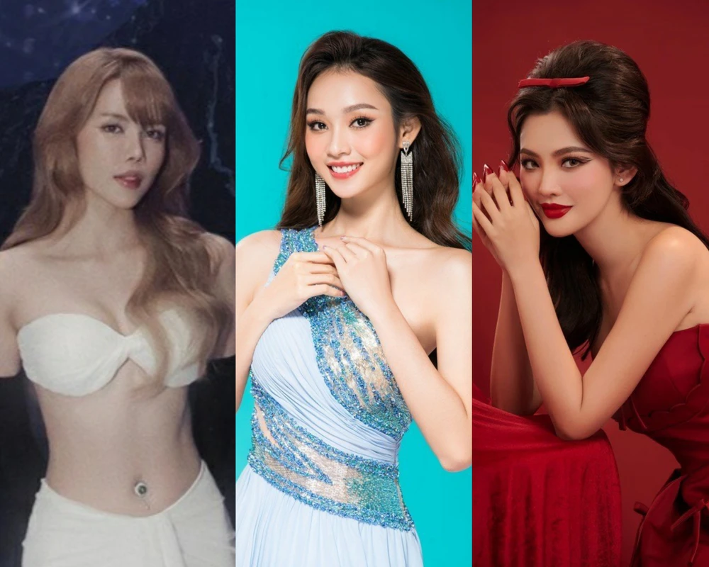 Từ trái sang: Thiều Bảo Trâm, người đẹp Hoàng Thị Yến Nhi và Trần Tuyết Mai. Ảnh: NVCC