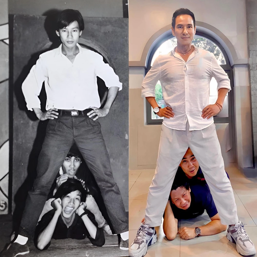 Trước đó Lý Hải cũng đăng hình ảnh trên fanpage cá nhân ôn lại kỷ niệm xưa cùng bạn bè kèm dòng chú thích "1987 - 2023: Lý Hải, Quyền Linh và đạo diễn Quốc Hùng". Bài viết nhanh chóng nhận được sự quan tâm thích thú của khán giả. Đến hiện tại bài viết đã nhận được hơn 1.000 bình luận. Ảnh: FBNV