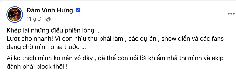Bài viết của Đàm Vĩnh Hưng sau phiên xét xử dam-vinh-hung.png