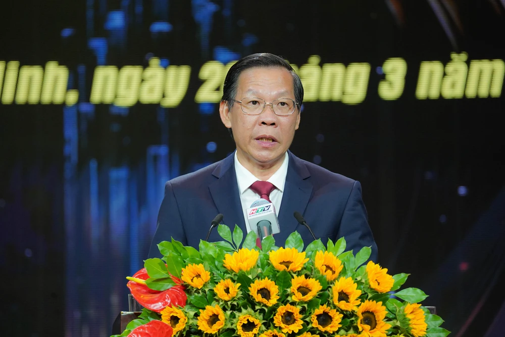 Ông Phan Văn Mãi, Chủ tịch UBND TP.HCM phát biểu tại buổi lễ Phan Văn Mãi